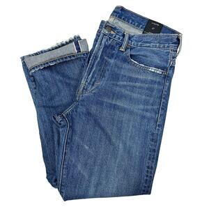 Vince Union Slouch Distressed Jeans In Heritage Size 27 Japanese Selvedge Denim